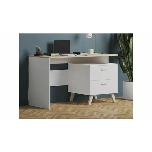 Стол письменный с ящиками Askona Аскона Helmi Хельми 130x76x58 Гикори кингстонБелый блеск 14575₽