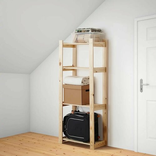 Стеллаж деревянный для игрушек и для книг Альберт напольный на балкон, для кухни, для рассады из массива сосны без отделки