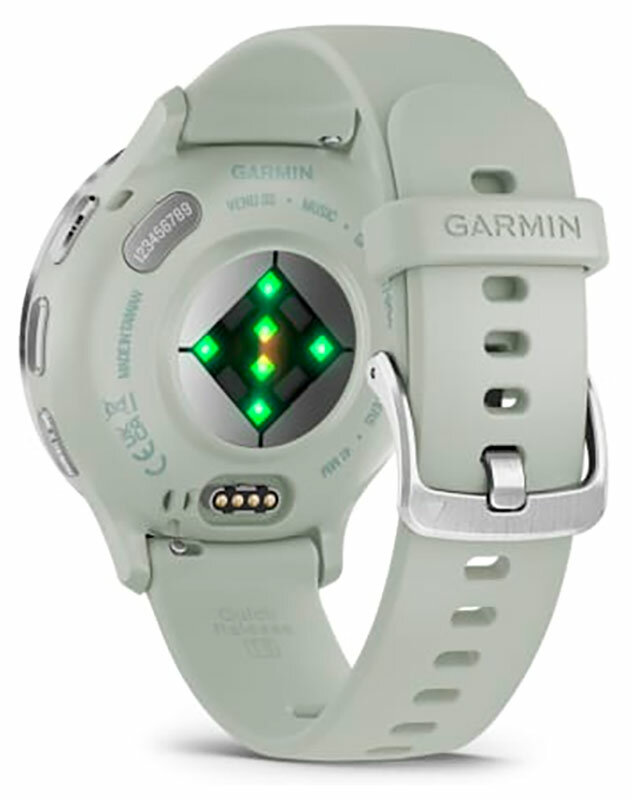 Часы Garmin VENU 3S SILVER SS BEZEL W/ SAGE GRAY CASE AND SILICONE BAND (010-02785-01) — фото 1