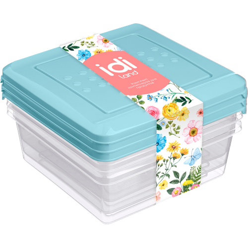 Комплект контейнеров Профит Хаус для продуктов квадратный 05л 3шт 600₽