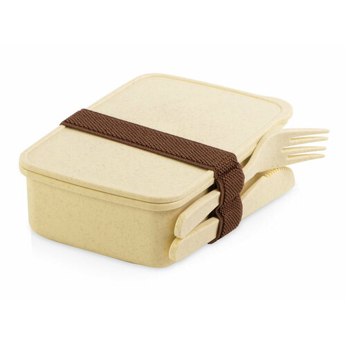 Ланч-бокс из бамбукового волокна Meal с вилкой и ножом цвет бежевый 676₽