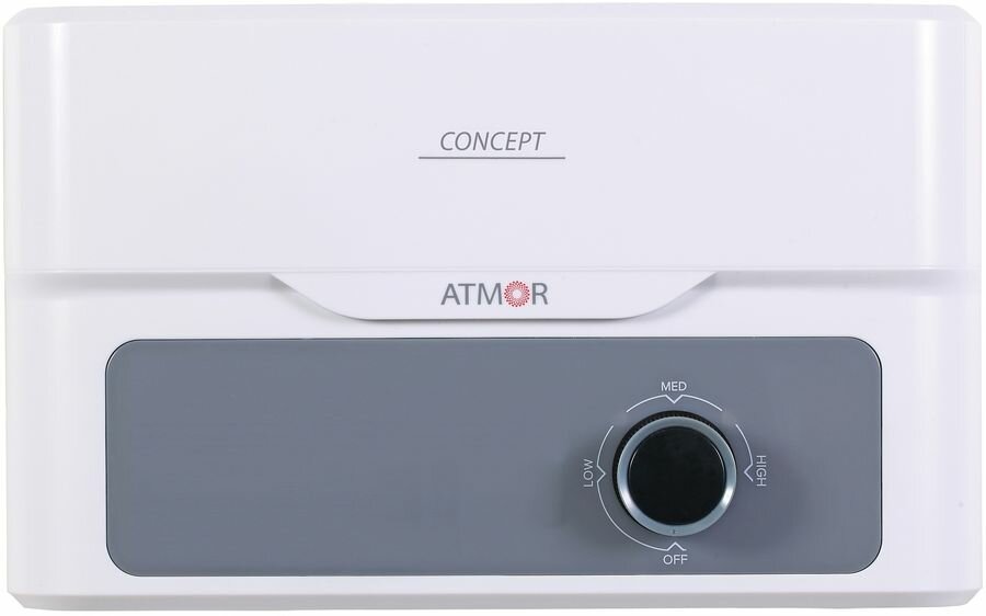 Водонагреватель ATMOR Concept 3195635, проточный, 3.5кВт, душ, белый