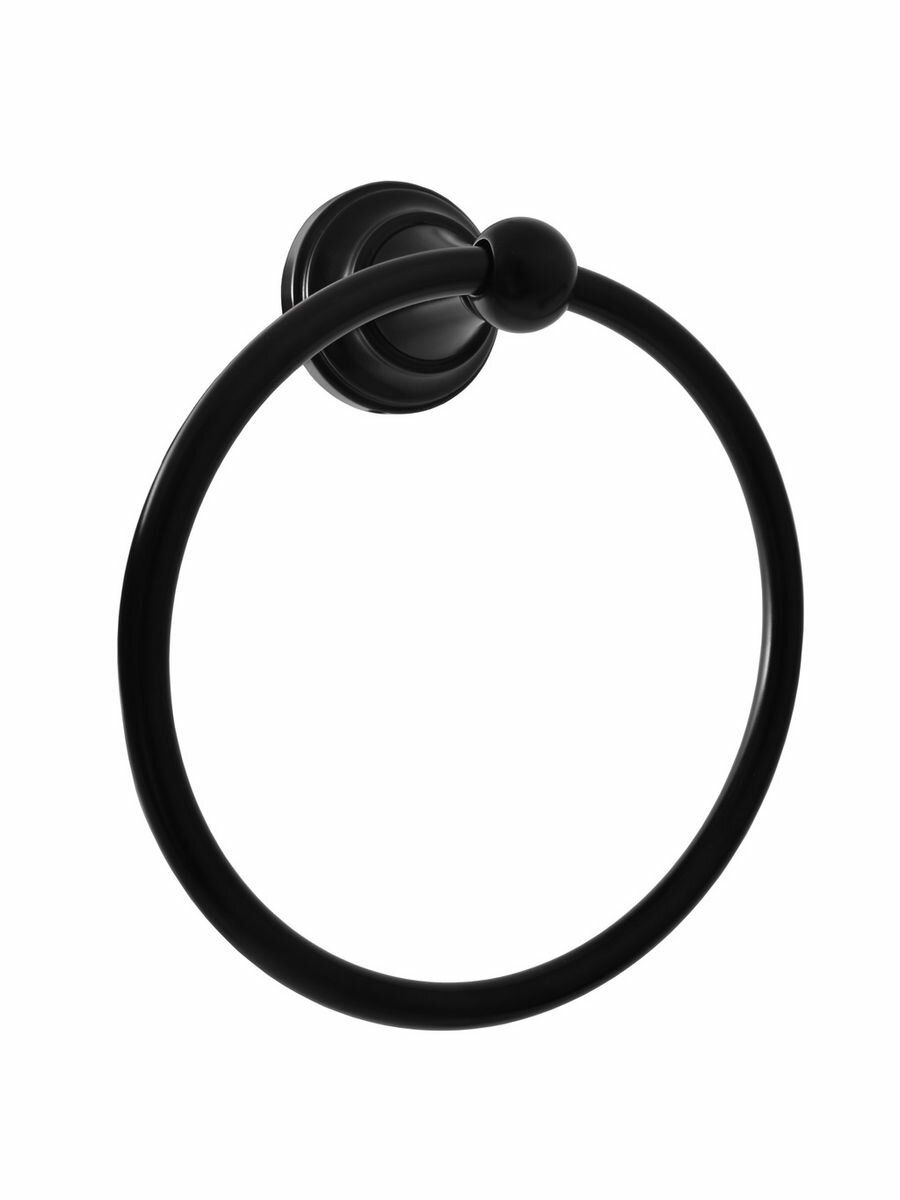 Полотенцедержатель кольцо, настенный, RAV SLEZAK MKA0104CMAT цвет черный