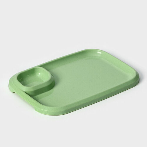 Интерм Блюдо для шашлыка с соусницей 3032125 см цвет оливковый 374₽