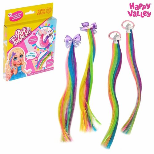 Набор для создания украшений Happy Valley Art Fashion заколочки и резиночки с прядками 1074₽