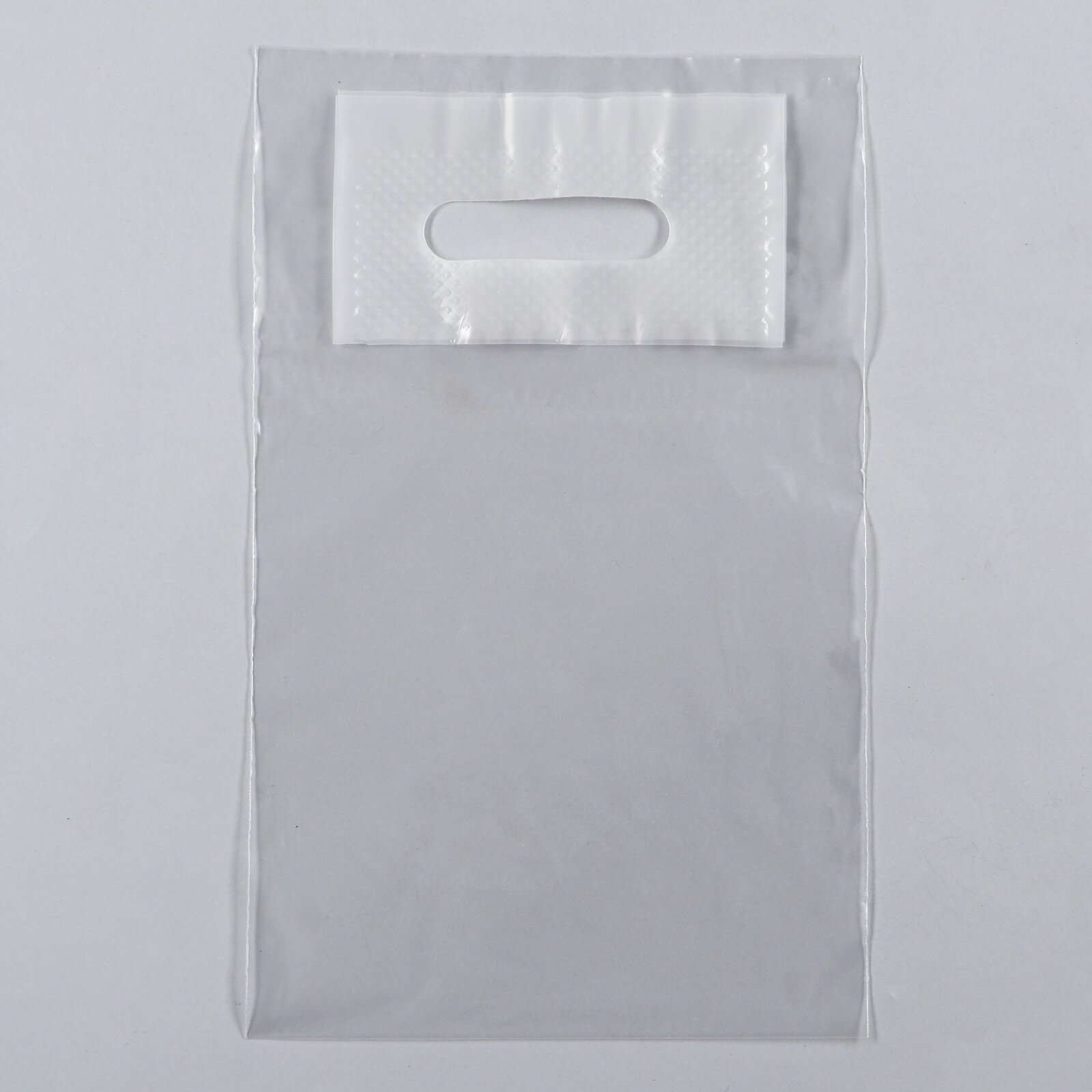 Пакет полиэтиленовый с вырубной ручкой, прозрачный 20-30 См, 60 мкм (50шт.)