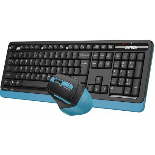 Комплект (клавиатура+мышь) A4TECH Fstyler FG1035, USB, беспроводной, черный [fg1035 navy blue] мышь a4tech fstyler fg10 black blue usb