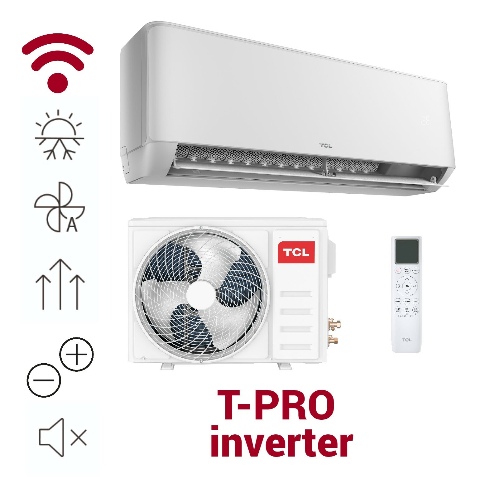 Кондиционер сплит система Инвертор с WiFi управлением, ТСL TPRO TAC-TP12INV/R (комплект)