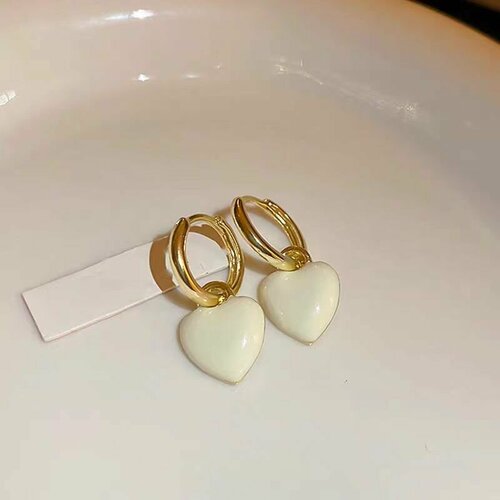 Серьги, белый