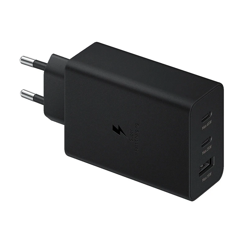 Сетевое зарядное устройство для SAMSUNG с 3 портами / Адаптер питания Power Adapter Trio 65W с поддержкой быстрой зарядки
