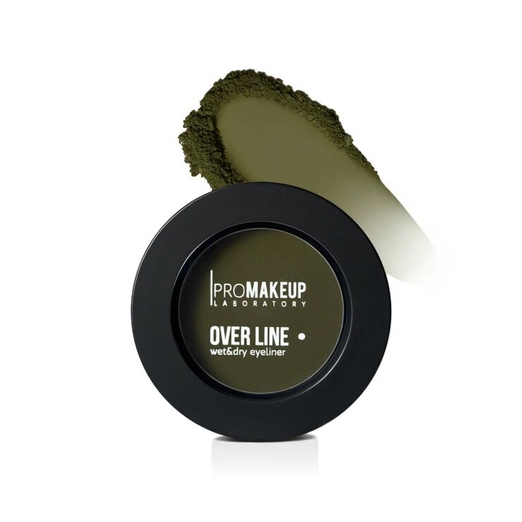 фото PROMAKEUP laboratory Компактная подводка для глаз 2 в 1 "OVER LINE", 102 черная с глиттером