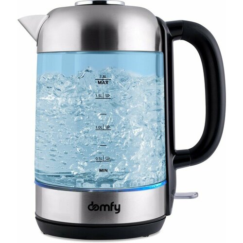 Чайник электрический Domfy DSM-EK401 18л 2200Вт черныйпрозрачный корпус стеклопластик 973500₽