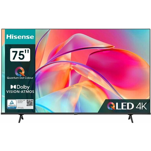 HISENSE Телевизор QLED Hisense 75 75E7KQ черный 4K Ultra HD 60Hz DVB-T DVB-T2 DVB-C DVB-S DVB-S2 USB 20 WiFi Smart TV 75E7KQ 10655000₽