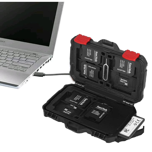 Картридер MyPads Card reader TF SD CF Compact Flash для карт памяти защитный противоударный водонепроницаемый жесткий кейс 2288₽