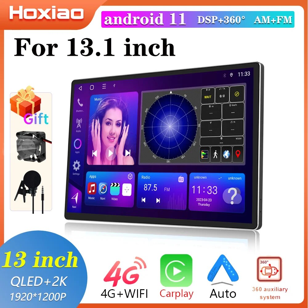 Автомагнитола 2 din, 13,1 дюйма, GPS, Android 11, для Nissan, Hyundai, KIA, TOYOTA, Honda, A7-2G-32G — фото 1
