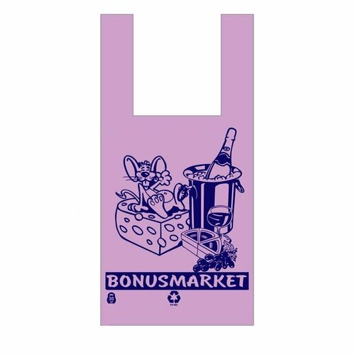 Пакет майка цветная Бонус Маркет 31х16*63 28 мкм, 100 шт