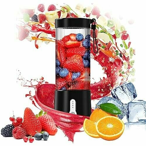 Oskuglin Портативный блендер чашка 500 мл USB-C перезаряжаемый персональный блендер для молочных коктейлей смузи сока подходит для занятий спортом на открытом воздухе путешествий дома черный 1014600₽