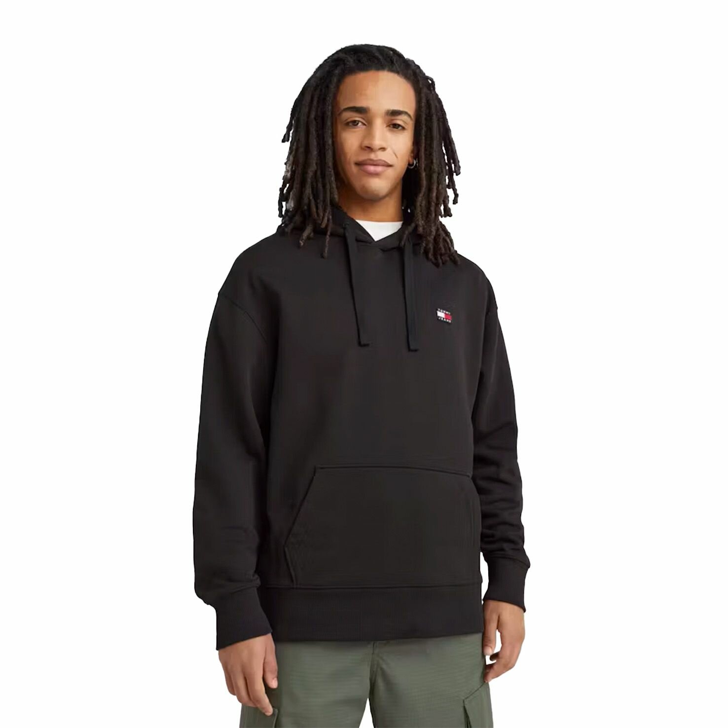 Худи Tommy Jeans TJM RLX XS BADGE HOO, размер TS, , черный