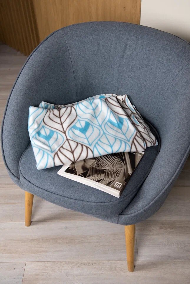 Плед-покрывало 130х170 флис, 100% полиэстер, Перышки, БельВита — фото 1