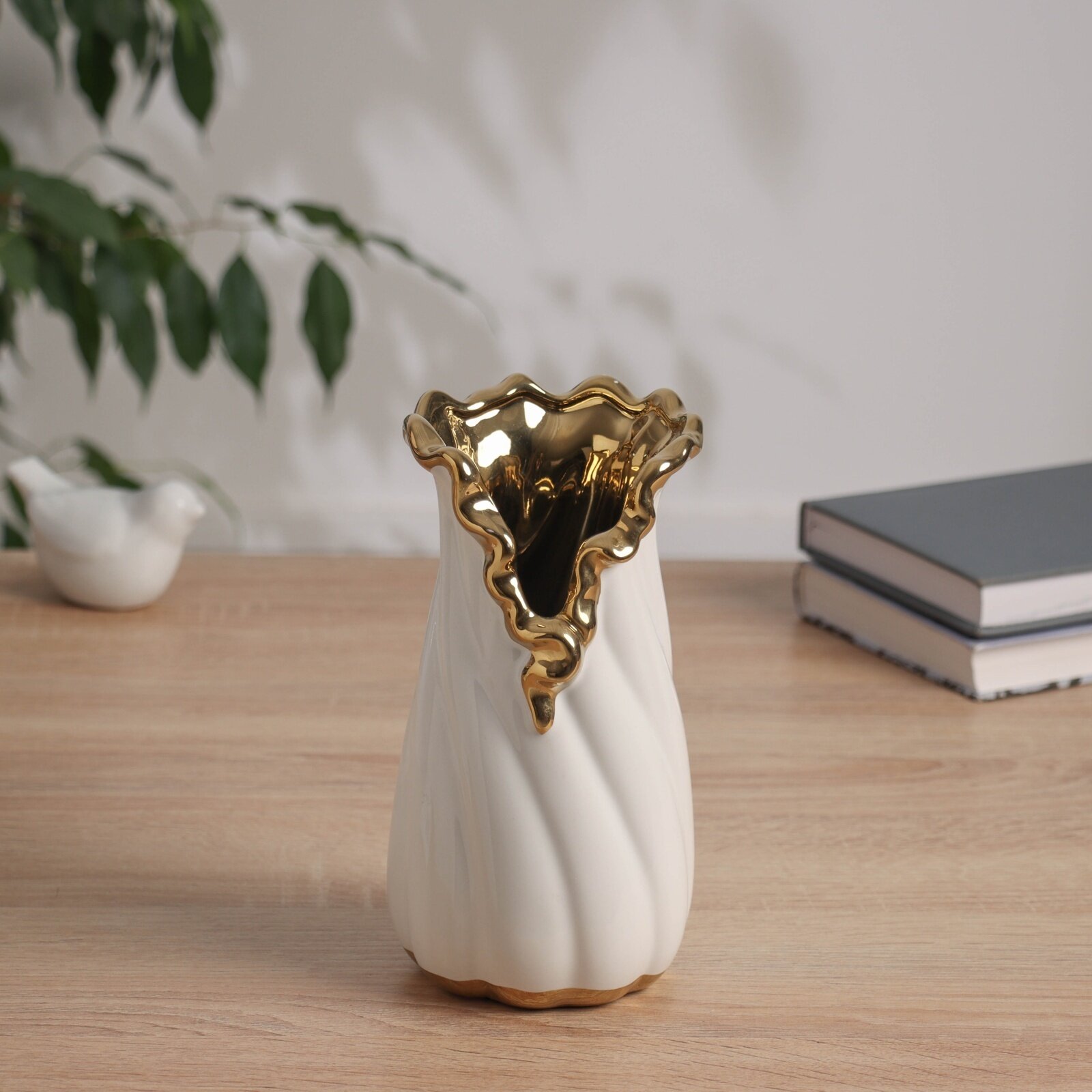 Ваза «Икер» 19×9 см керамика белая