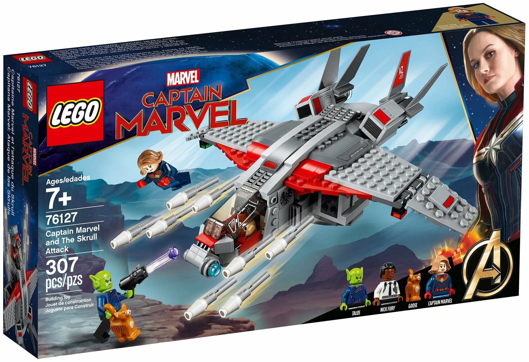 Конструктор LEGO Marvel Super Heroes Капитан Марвел и атака скруллов 76127