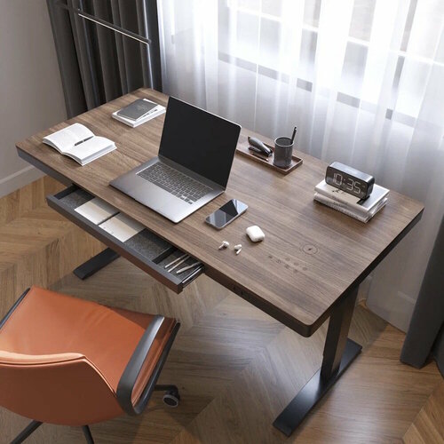 Стол регулируемый по высоте с ящиком для хранения LevelDesk NDVL, столешница с меламиновым покрытием 140х70 см