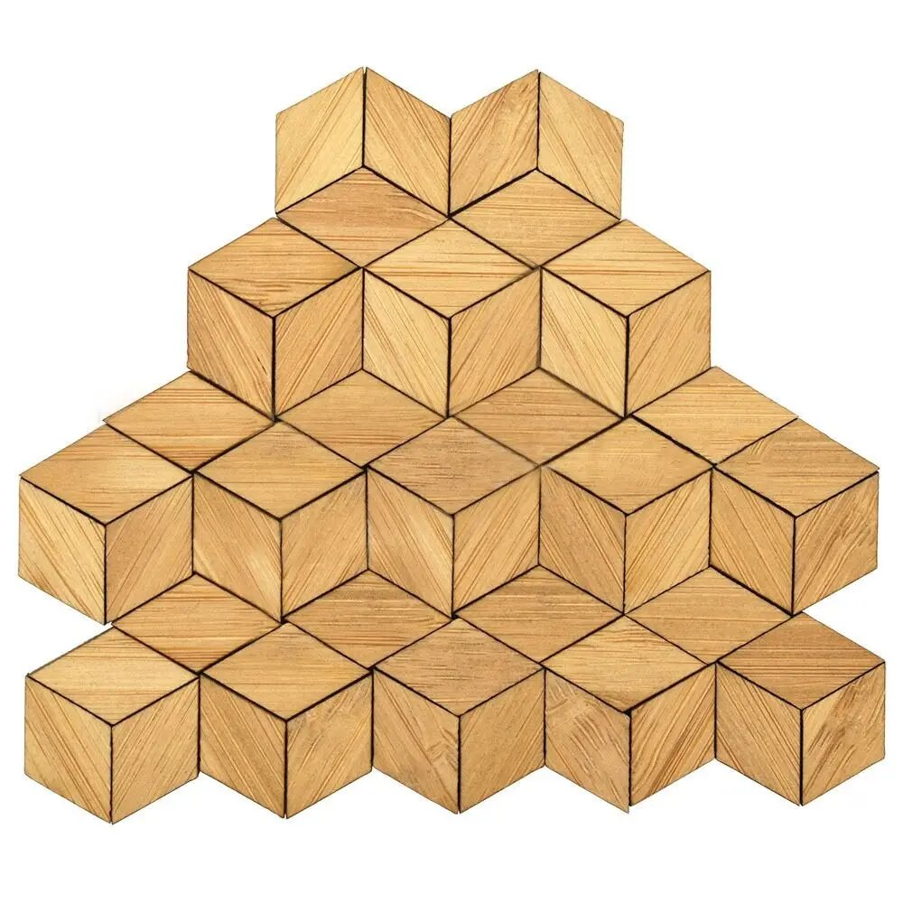 Бамбуковые напольные плитки для кукольного домика 1/12, diamond-48pcs, Унисекс