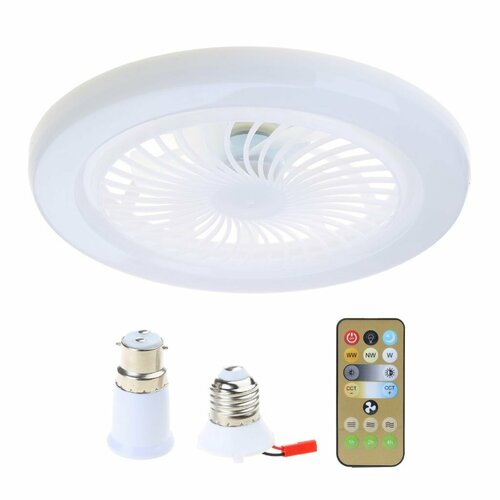 Вентилятор Обновленная версия 30 Вт серебристого вентилятора с пультом управления и светом - с переходником B22 1 комплект 1319₽