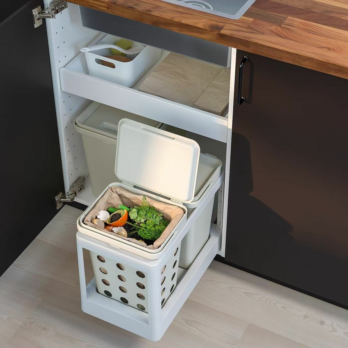 Изображение IKEA Выдвижная сортировочная рама Ikea Hallbar, сортировка мусора Икеа Халлбар