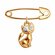 Брошь Diamant online, красное золото, 585 проба, фианит