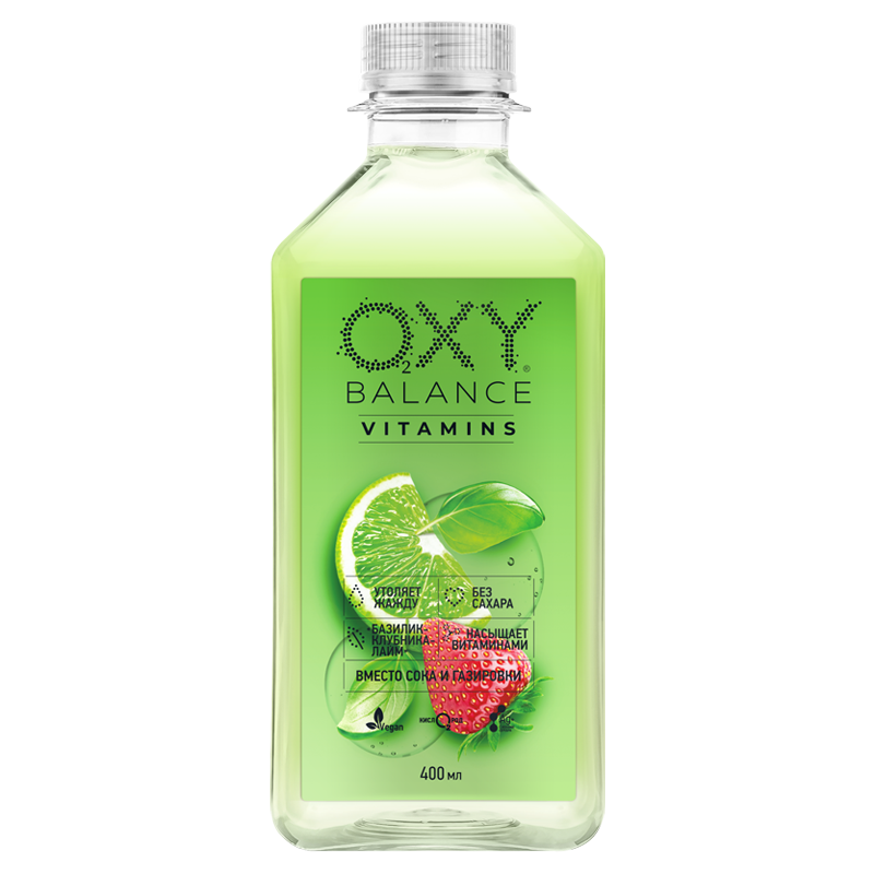 Напиток OXY Balance VITAMINS «Базилик-Клубника-Лайм» 0,4л. х 9шт.