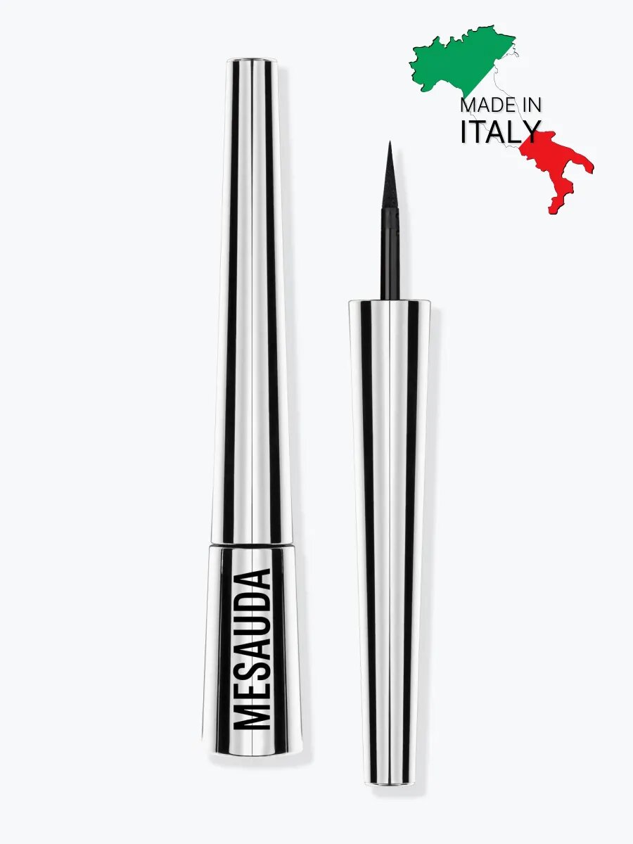 Водостойкая Жидкая Подводка Mesauda Dip Liner Shine, черная, 2,5мл