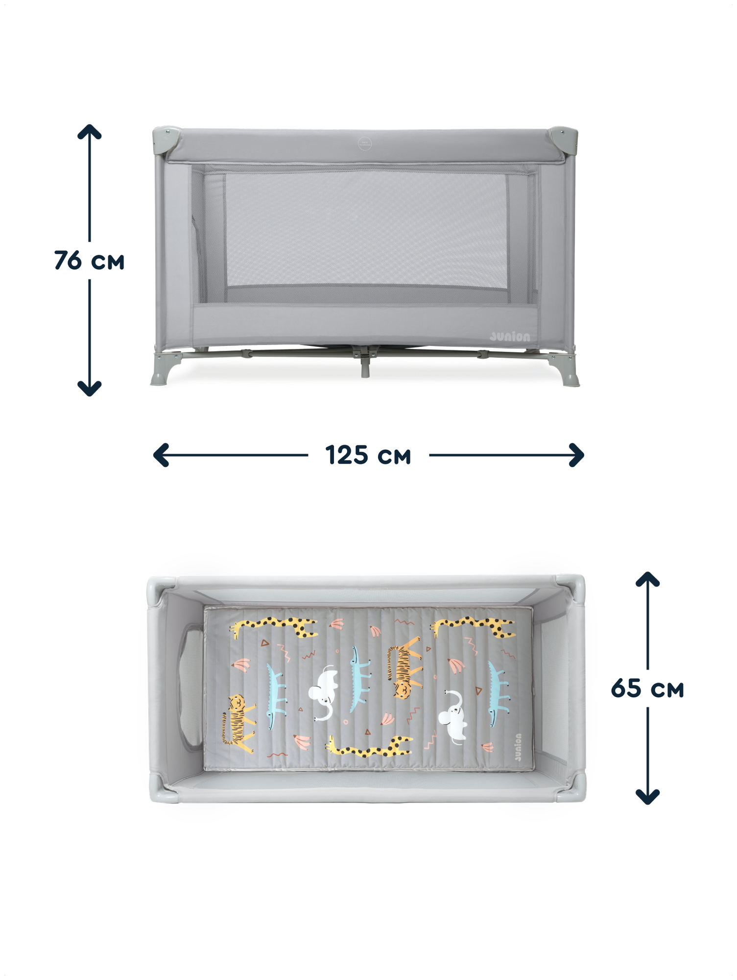 Картинки Манеж-кроватка Junion Keeppy, складной, цвет серый