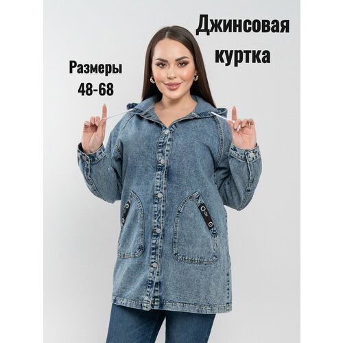 фото Куртка джинсовая , размер 56, синий кирико