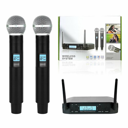 Профессиональный беспроводной микрофон UHF 200 каналов для караоке Mics Set 4083₽