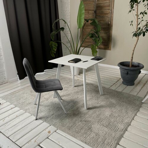 Изображение товара Стол письменный лофт Ник 70 * 60 см. Столешница 22 мм. Белые ножки