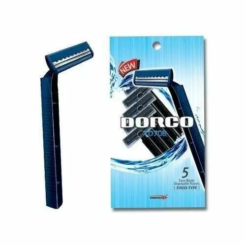 Станки для бритья DORCO "Twin Blade", одноразовые, 2 лезвия, мужские, 5 шт