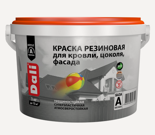 Изображение товара Краска Dali резиновая, черный, 3 кг