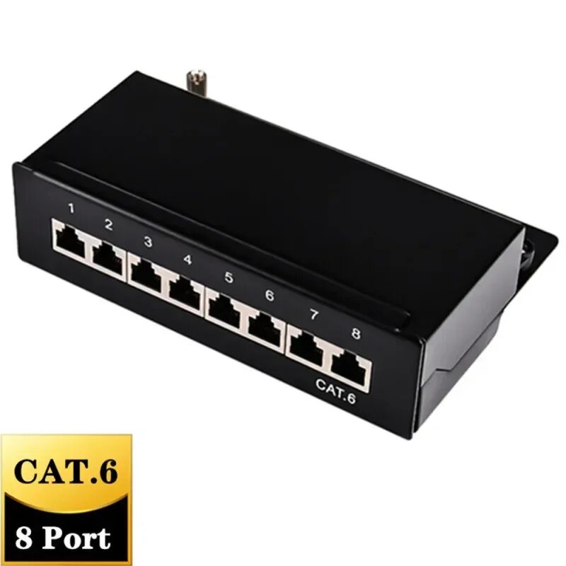 Патч-панель Cat6A 12 портов NoEnName_Null, Cat6 8 port
