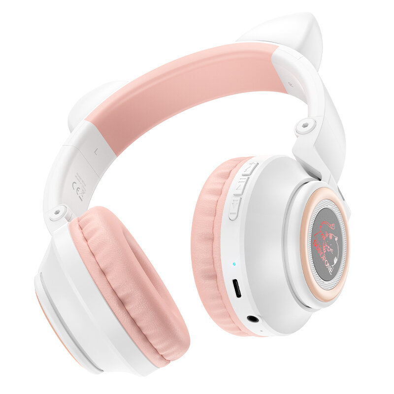 Наушники BO18 Cat Ear беспроводные, Bluetooth 5.0, до 12 ч работы, TF, AUX, световые уши, голосовые уведомления — фото 1