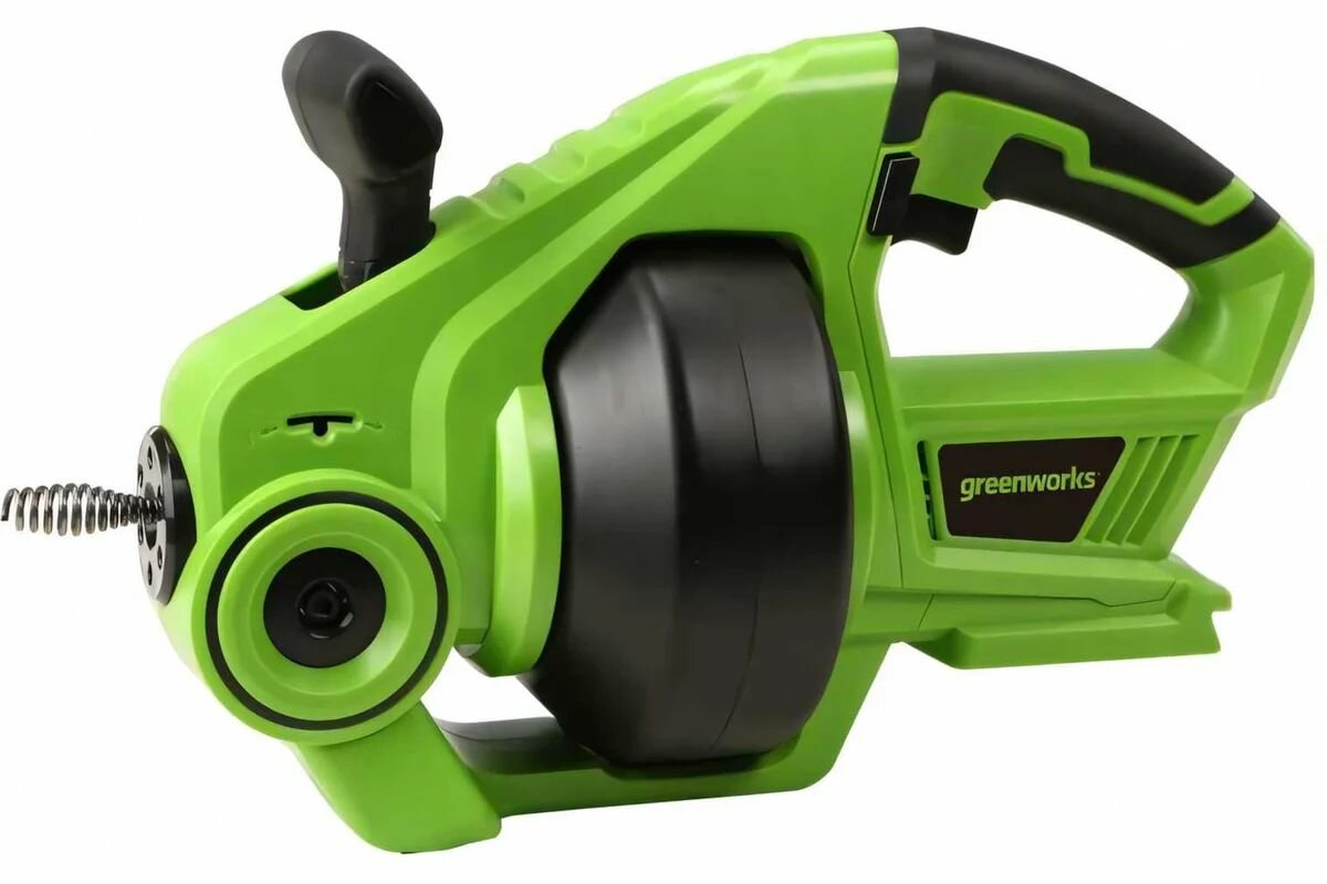 Машина прочистная для труб аккуммуляторная Greenworks, 3707307, 24V, без АКБ и ЗУ