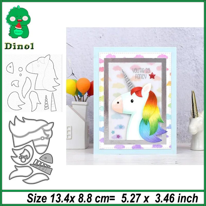 Металлические штампы для скрапбукинга Cute Unicorn Animal Assembly