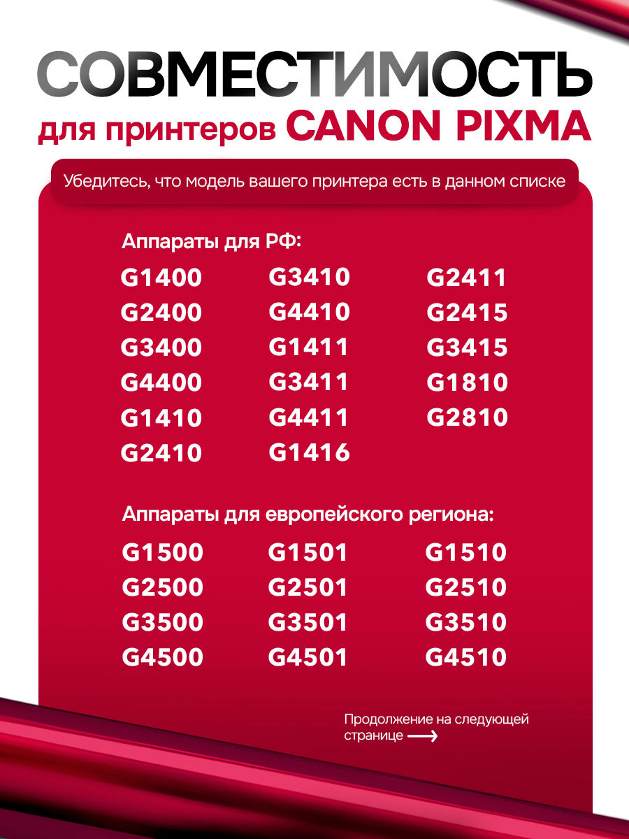 Комплект черных чернил 2шт для Canon PIXMA GI-490, краска для заправки принтера G1000 G1400 G1411 G2400 G2410 G4400 и др — фото 1