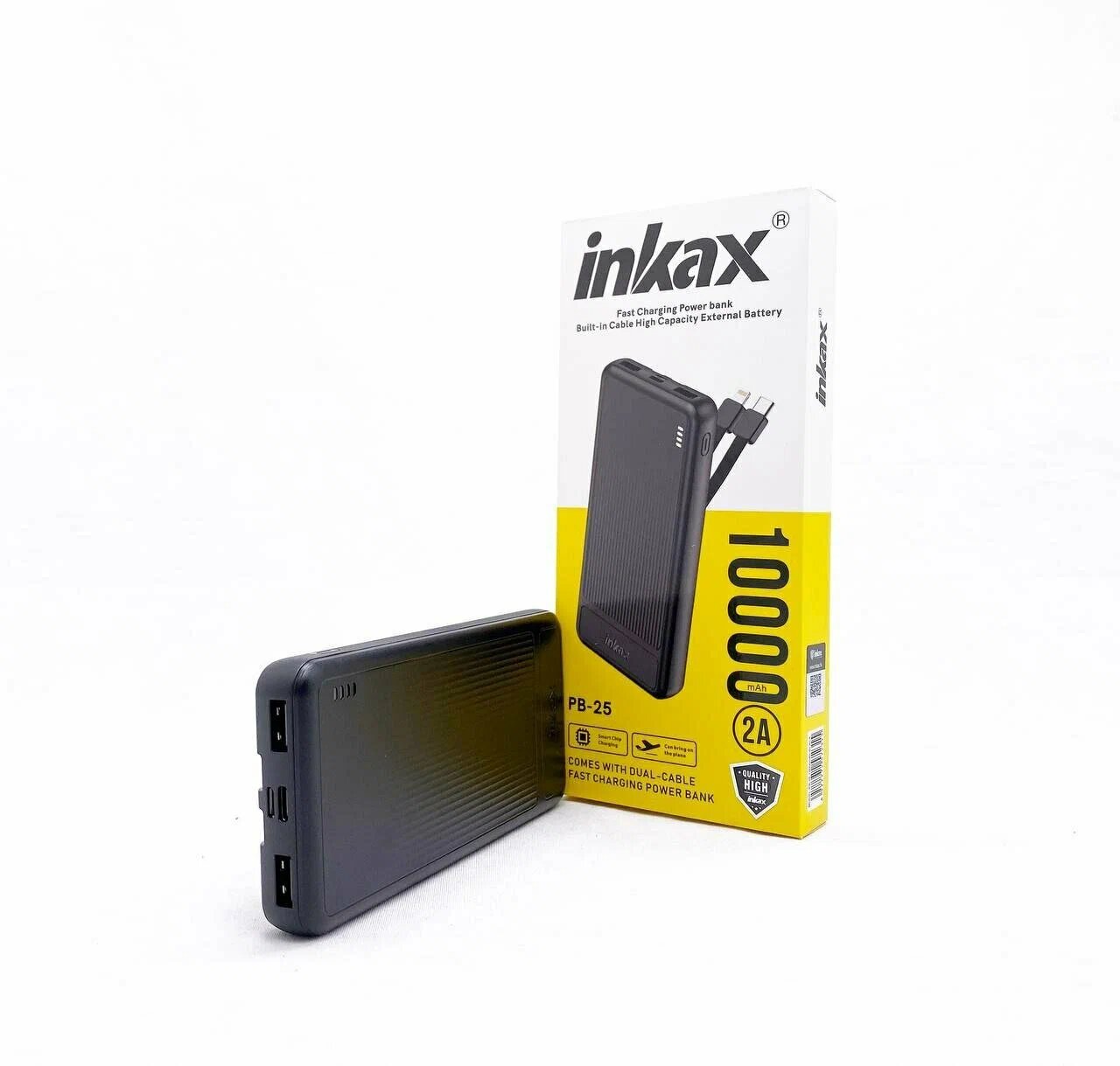 Внешний аккумулятор INKAX PB25, 10000 мАч, быстрая зарядка, два USB-порта