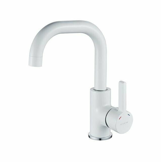 Смеситель для умывальника Ledeme с гайкой белый L1099W