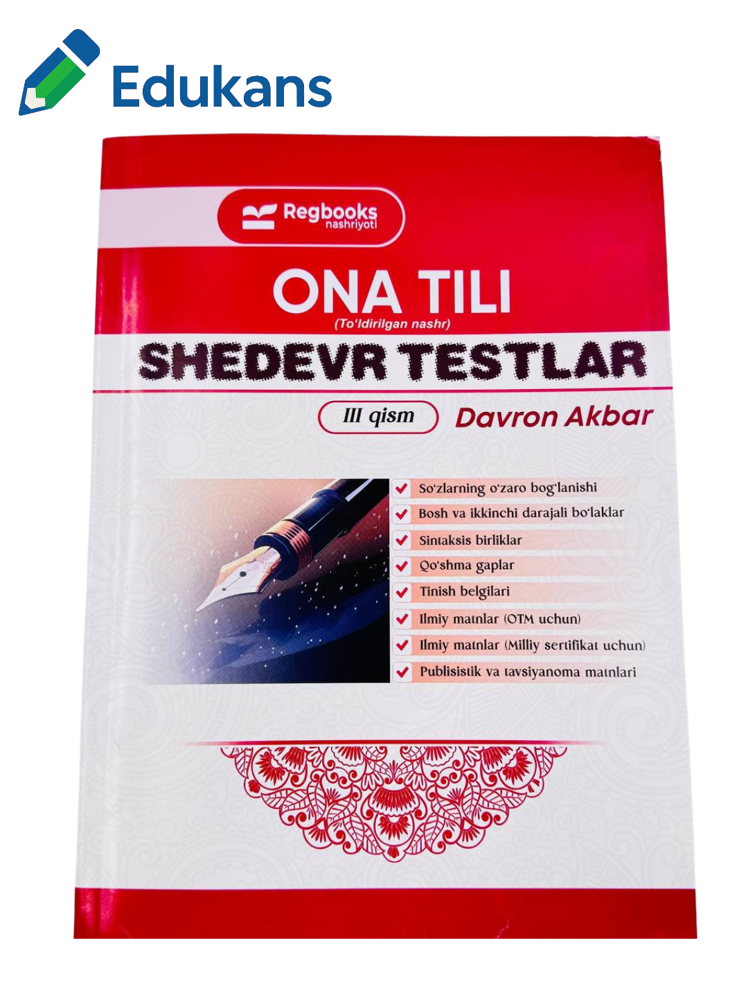 Она тили шедевр тестлар 3-кисм | Даврон Акбар