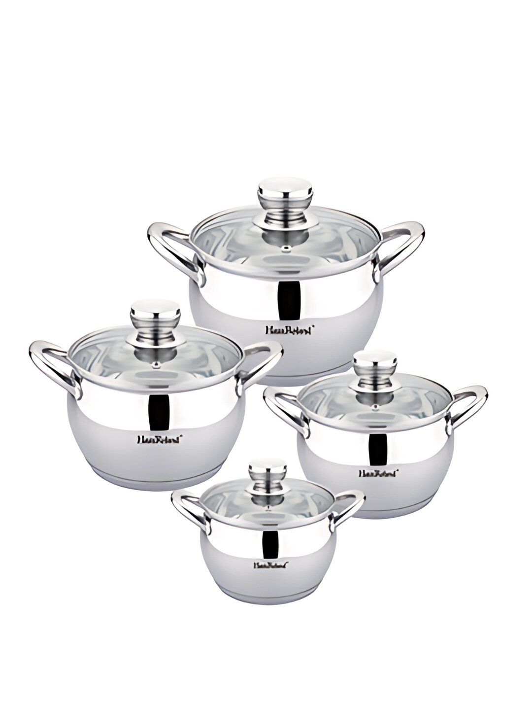 Hause Roland кухонный набор кастрюль из нержавейки – 4 предмета - Серебряный