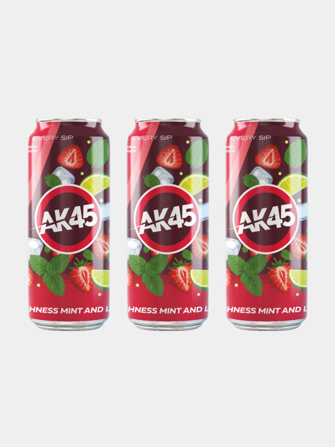 Газированный напиток AK45, с витамином, 500 мл