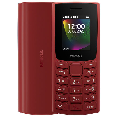 Телефон Nokia 106 (2023), 2 SIM, красный