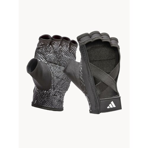 Перчатки для фитнеса, тренажерного зала укороченные Adidas серые, размер S, арт. ADGB-15021BK